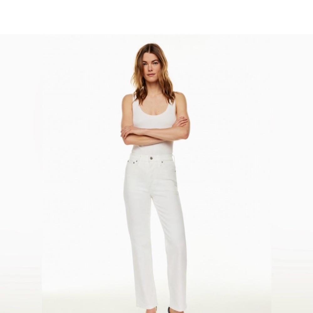 Denim Forum Women's Straight Leg Jeans in White